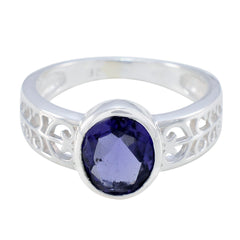 Iolite Solitaire Australian Silver Blue Gemstones Featherlight Filigree Ring Jewellery