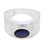 Iolite Solitaire African 925 Sterling Silver Blue Gemstone Essential  Art Deco Ring Jewelry