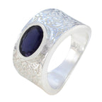 Iolite Solitaire African 925 Sterling Silver Blue Gemstone Essential  Art Deco Ring Jewelry