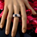 Iolite Solitaire Egyptian 92.5 Silver Blue Gemstones Classic Romantic Ring Jewellery