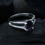 Iolite Solitaire Egyptian 925 Silver Blue Gemstone Slim Traditional Ring Jewellery