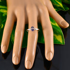 Iolite Solitaire American 92.5 Silver Blue Gemstone Delicate Feminine Ring Jewellery