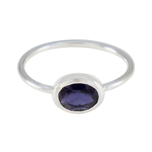 Iolite Solitaire Turkish Silver Blue Gemstone Elegant  Glamorous Ring Jewellery