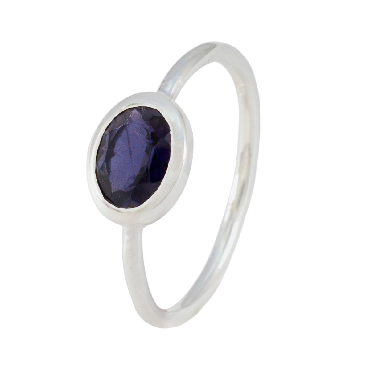 Iolite Solitaire Turkish Silver Blue Gemstone Elegant  Glamorous Ring Jewellery