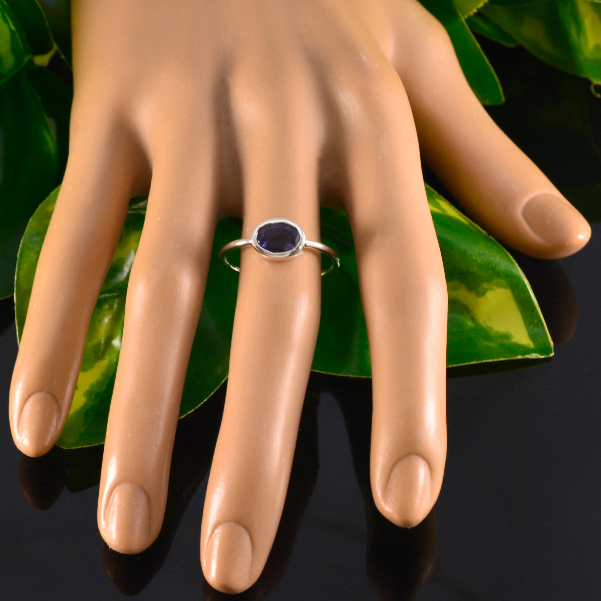 Iolite Solitaire Japanese Sterling Silver Blue Gems Elegant  Sophisticated Ring Jewellery