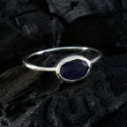 Iolite Solitaire Japanese Sterling Silver Blue Gems Elegant  Sophisticated Ring Jewellery