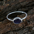 Iolite Solitaire Japanese Sterling Silver Blue Gems Elegant  Sophisticated Ring Jewellery
