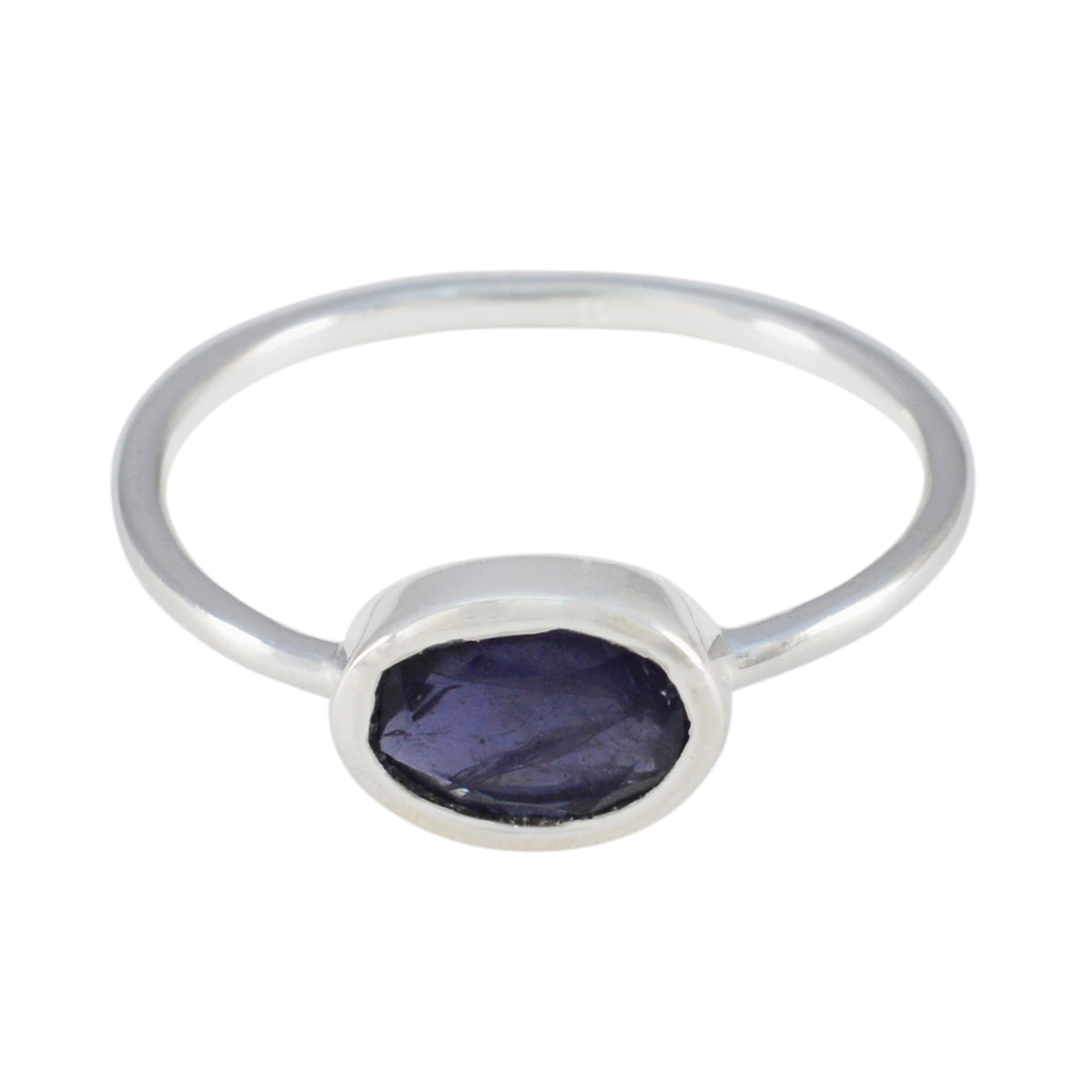 Iolite Solitaire Japanese Sterling Silver Blue Gems Elegant  Sophisticated Ring Jewellery