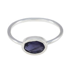 Iolite Solitaire Japanese Sterling Silver Blue Gems Elegant  Sophisticated Ring Jewellery