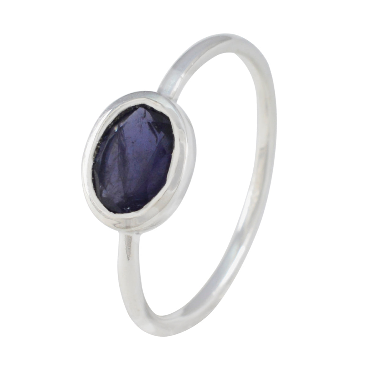 Iolite Solitaire Japanese Sterling Silver Blue Gems Elegant  Sophisticated Ring Jewellery