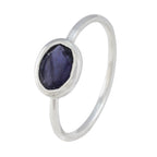 Iolite Solitaire Japanese Sterling Silver Blue Gems Elegant  Sophisticated Ring Jewellery