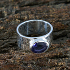 Iolite Solitaire Indian Sterling Silver Blue Gemstones Eye catching Armor Band Jewellery