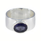 Iolite Solitaire Indian Sterling Silver Blue Gemstones Eye catching Armor Band Jewellery