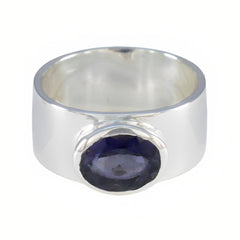 Iolite Solitaire Indian Sterling Silver Blue Gemstones Eye catching Armor Band Jewellery
