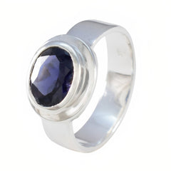 Iolite Solitaire Russian 92.5 Silver Blue Gemstone Classic Fairytale Ring Jewellery