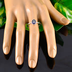 Iolite Solitaire American 92.5 Silver Blue Gems Delicate Sophisticated Ring Jewellery