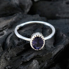 Iolite Solitaire American 92.5 Silver Blue Gems Delicate Sophisticated Ring Jewellery