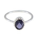 Iolite Solitaire American 92.5 Silver Blue Gems Delicate Sophisticated Ring Jewellery