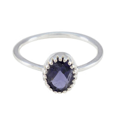 Iolite Solitaire American 92.5 Silver Blue Gems Delicate Sophisticated Ring Jewellery