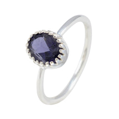 Iolite Solitaire American 92.5 Silver Blue Gems Delicate Sophisticated Ring Jewellery