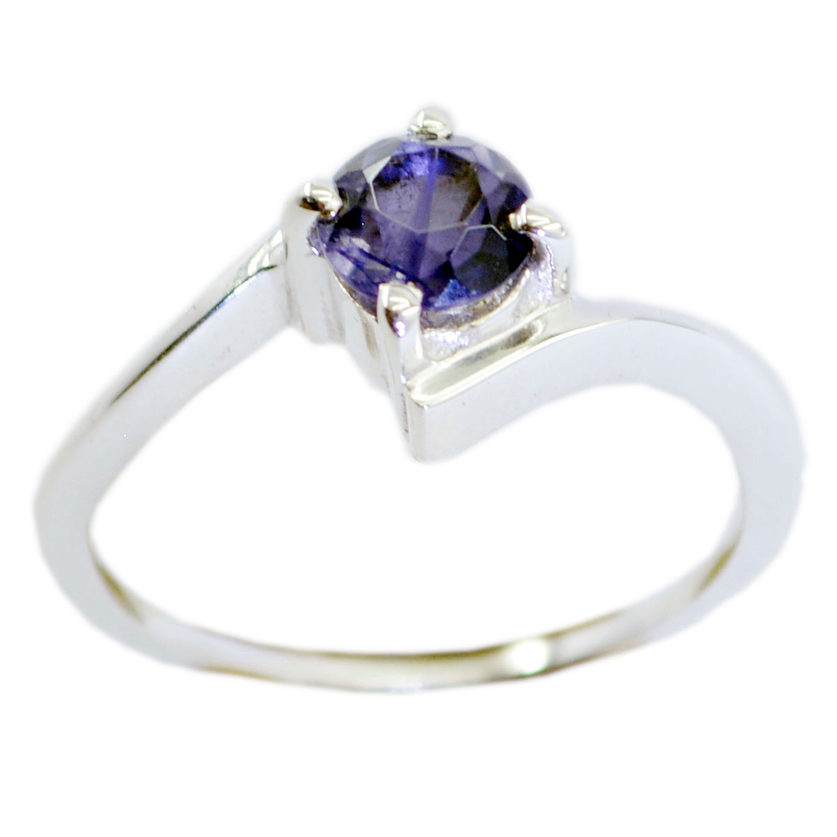 Iolite Solitaire Japanese 925 Sterling Silver Blue Gemstones Dainty Sophisticated Ring Jewellery