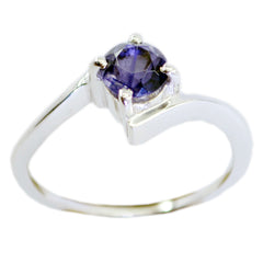 Iolite Solitaire Japanese 925 Sterling Silver Blue Gemstones Dainty Sophisticated Ring Jewellery