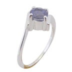 Iolite Solitaire Japanese 925 Sterling Silver Blue Gemstones Dainty Sophisticated Ring Jewellery