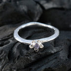 Iolite Solitaire Turkish Silver Blue Gems Delicate Romantic Ring Jewellery