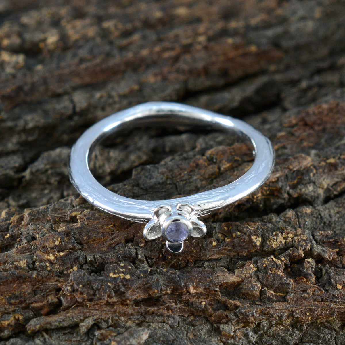 Iolite Solitaire Turkish Silver Blue Gems Delicate Romantic Ring Jewellery