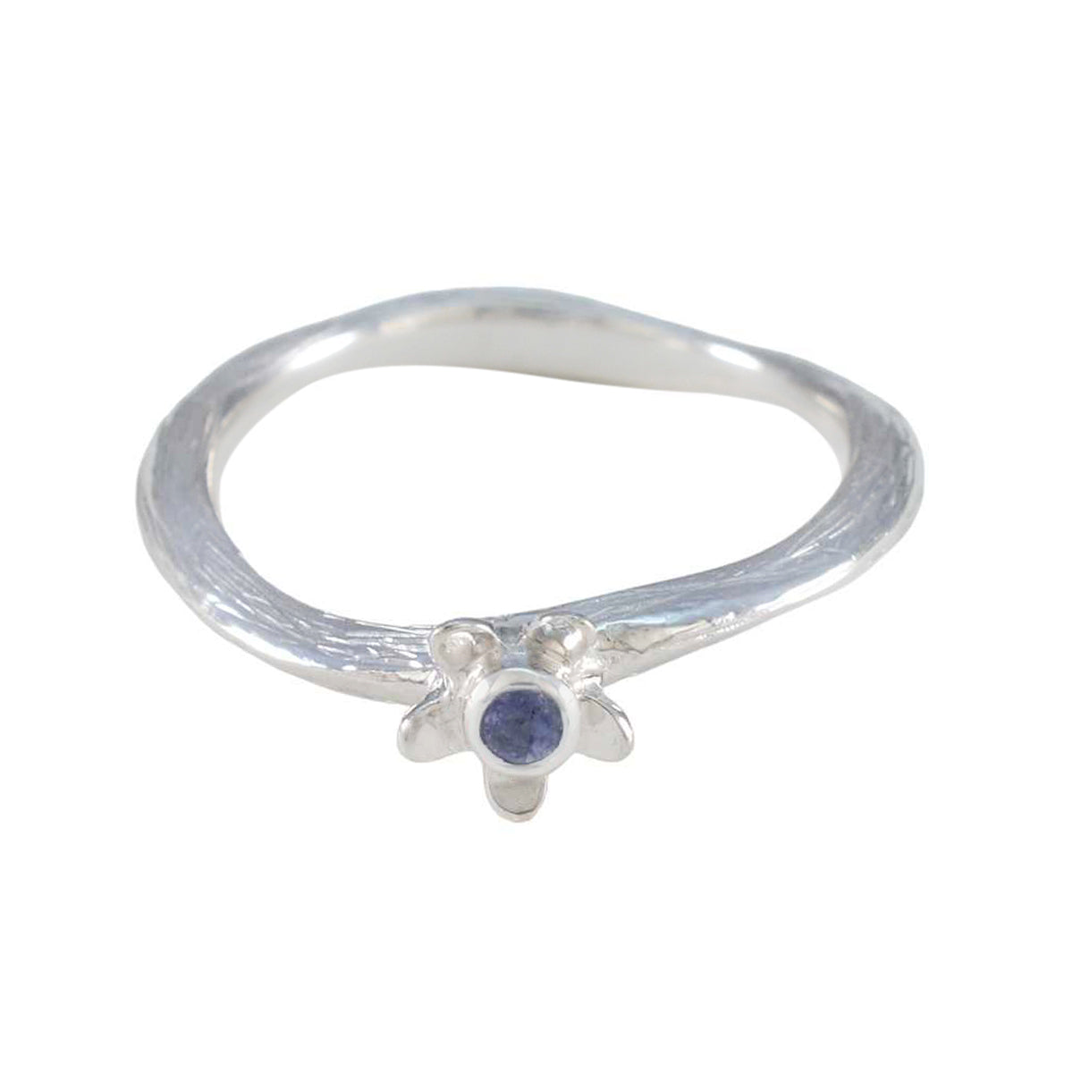 Iolite Solitaire Turkish Silver Blue Gems Delicate Romantic Ring Jewellery Image principale du produit