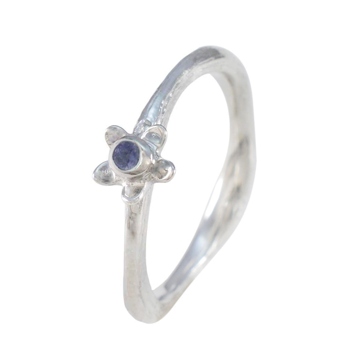 Bague romantique délicate en argent turc avec solitaire iolite et pierres bleues Image secondaire du produit