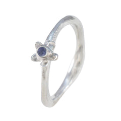 Iolite Solitaire Turkish Silver Blue Gems Delicate Romantic Ring Jewellery