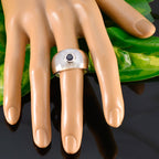 Iolite Solitaire Egyptian Silver Blue Gemstones Eye catching Abstract Ring Jewelry