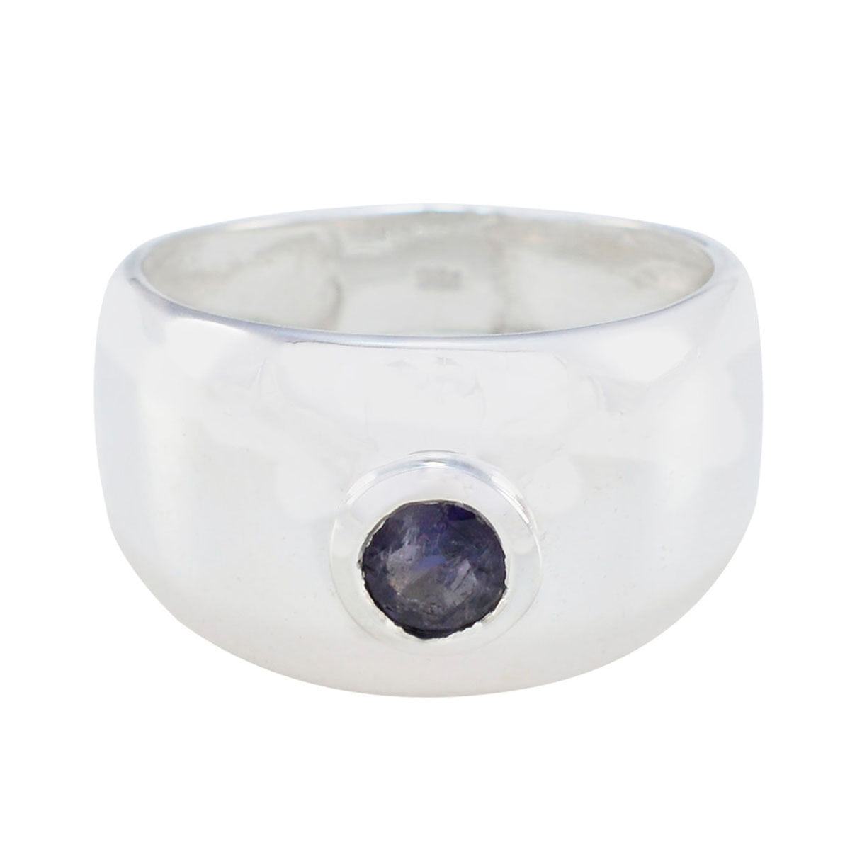 Iolite Solitaire Egyptian Silver Blue Gemstones Eye catching Abstract Ring Jewelry