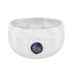 Iolite Solitaire Egyptian Silver Blue Gemstones Eye catching Abstract Ring Jewelry