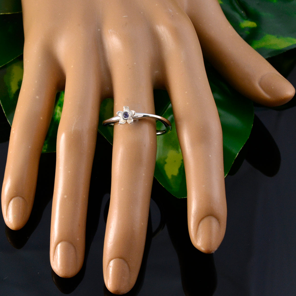 Iolite Solitaire American Silver Blue Gemstone Dainty Sophisticated Ring Jewelry