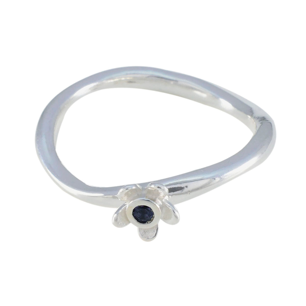 Iolite Solitaire American Silver Blue Gemstone Dainty Sophisticated Ring Jewelry