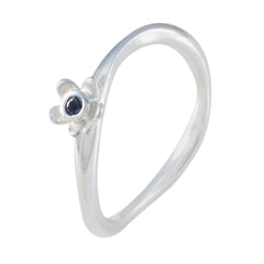 Iolite Solitaire American Silver Blue Gemstone Dainty Sophisticated Ring Jewelry