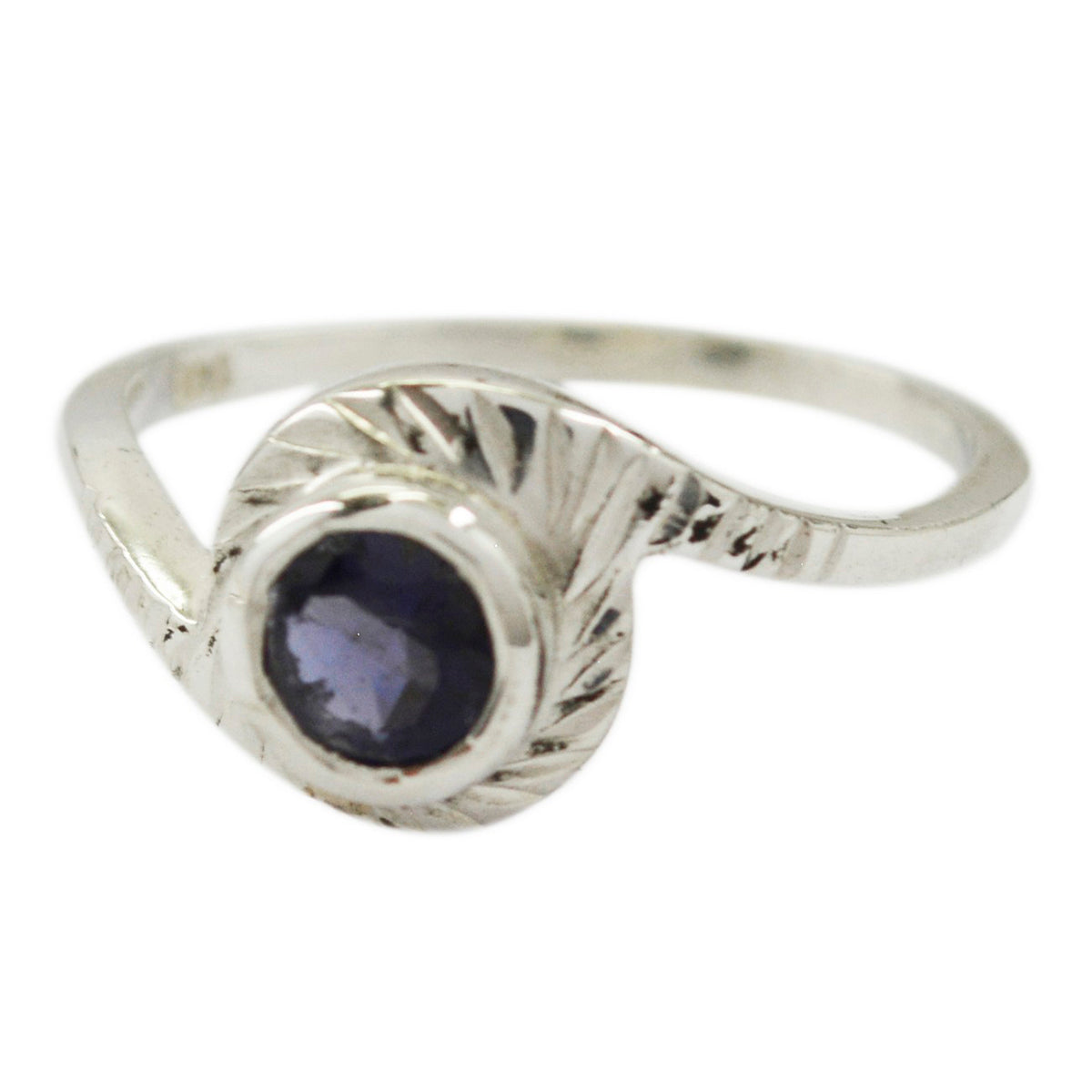 Iolite Solitaire Korean 925 Sterling Silver Blue Gems Dainty Feminine Ring Jewellery