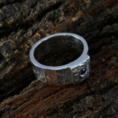 Iolite Solitaire German 92.5 Silver Blue Gemstone Essential  Signet Band Jewellery