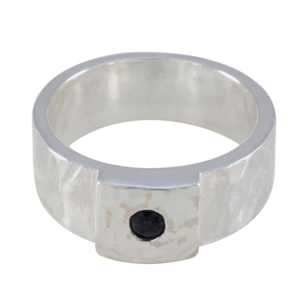 Iolite Solitaire German 92.5 Silver Blue Gemstone Essential  Signet Band Jewellery
