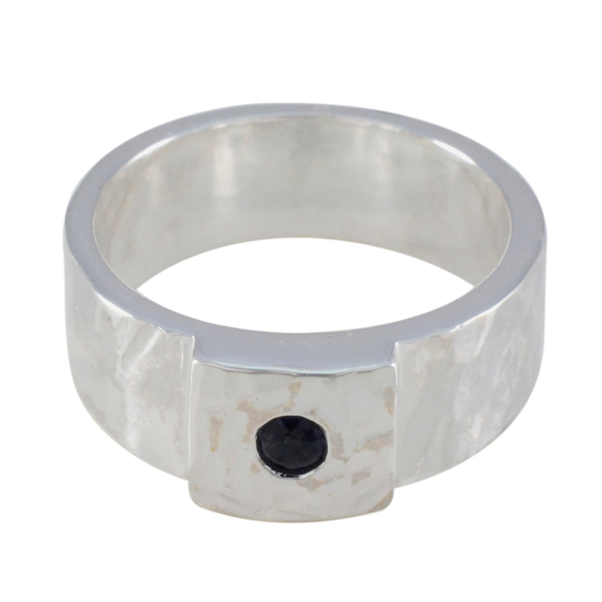 Iolite Solitaire German 92.5 Silver Blue Gemstone Essential  Signet Band Jewellery