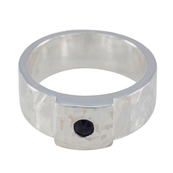Iolite Solitaire German 92.5 Silver Blue Gemstone Essential  Signet Band Jewellery