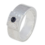 Iolite Solitaire German 92.5 Silver Blue Gemstone Essential  Signet Band Jewellery