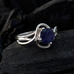 Iolite Solitaire Turkish 925 Silver Blue Gemstone Delicate Glamorous Ring Jewellery