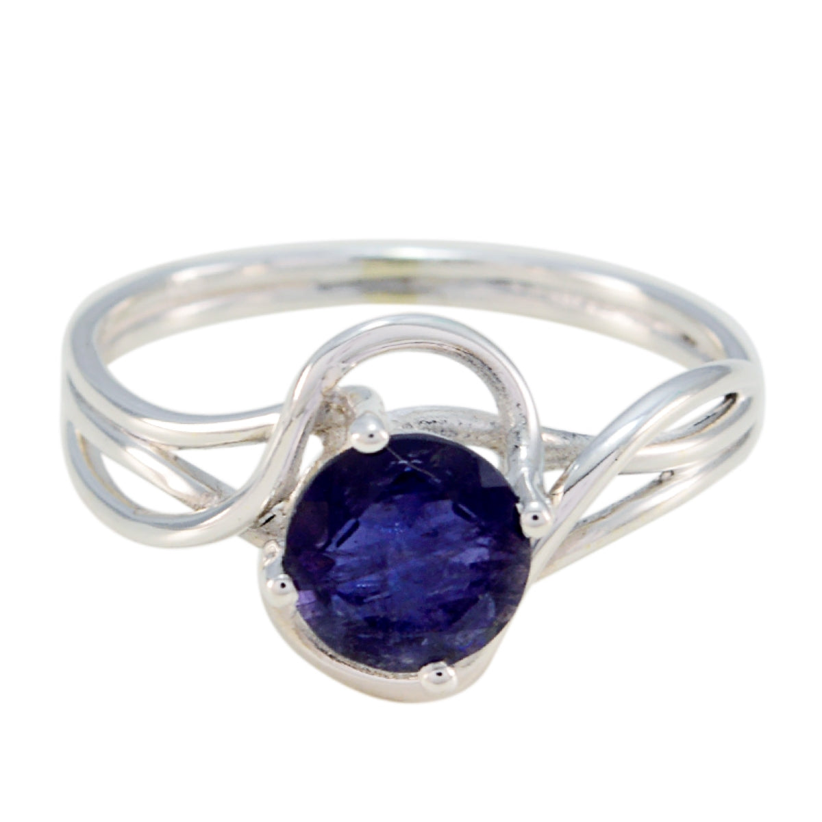 Iolite Solitaire Turkish 925 Silver Blue Gemstone Delicate Glamorous Ring Jewellery