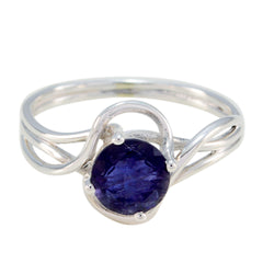 Iolite Solitaire Turkish 925 Silver Blue Gemstone Delicate Glamorous Ring Jewellery