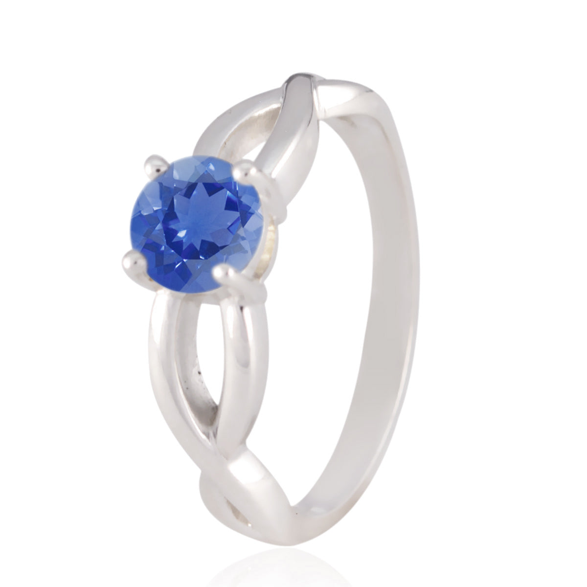 Iolite Solitaire Japanese Sterling Silver Blue Gemstone Whisper thin Trendy Ring Jewellery