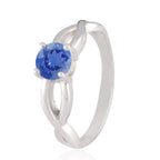 Iolite Solitaire Japanese Sterling Silver Blue Gemstone Whisper thin Trendy Ring Jewellery