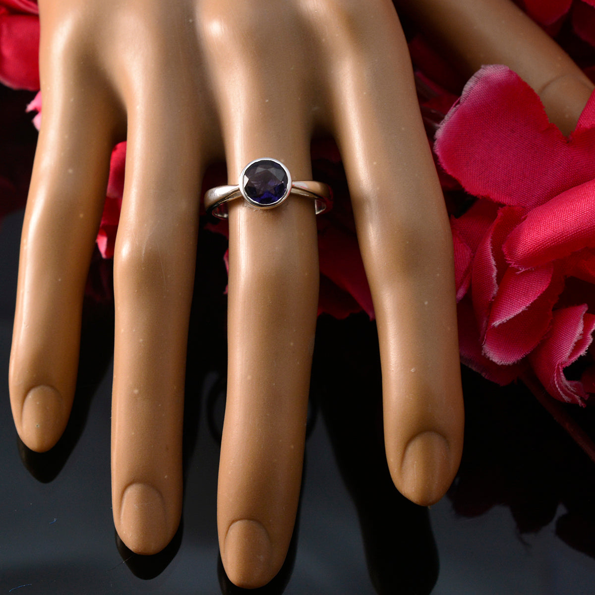 Iolith Solitär Afrikanischer 92,5 Silber Blaue Edelsteine Federleicht Märchen Ring Schmuck